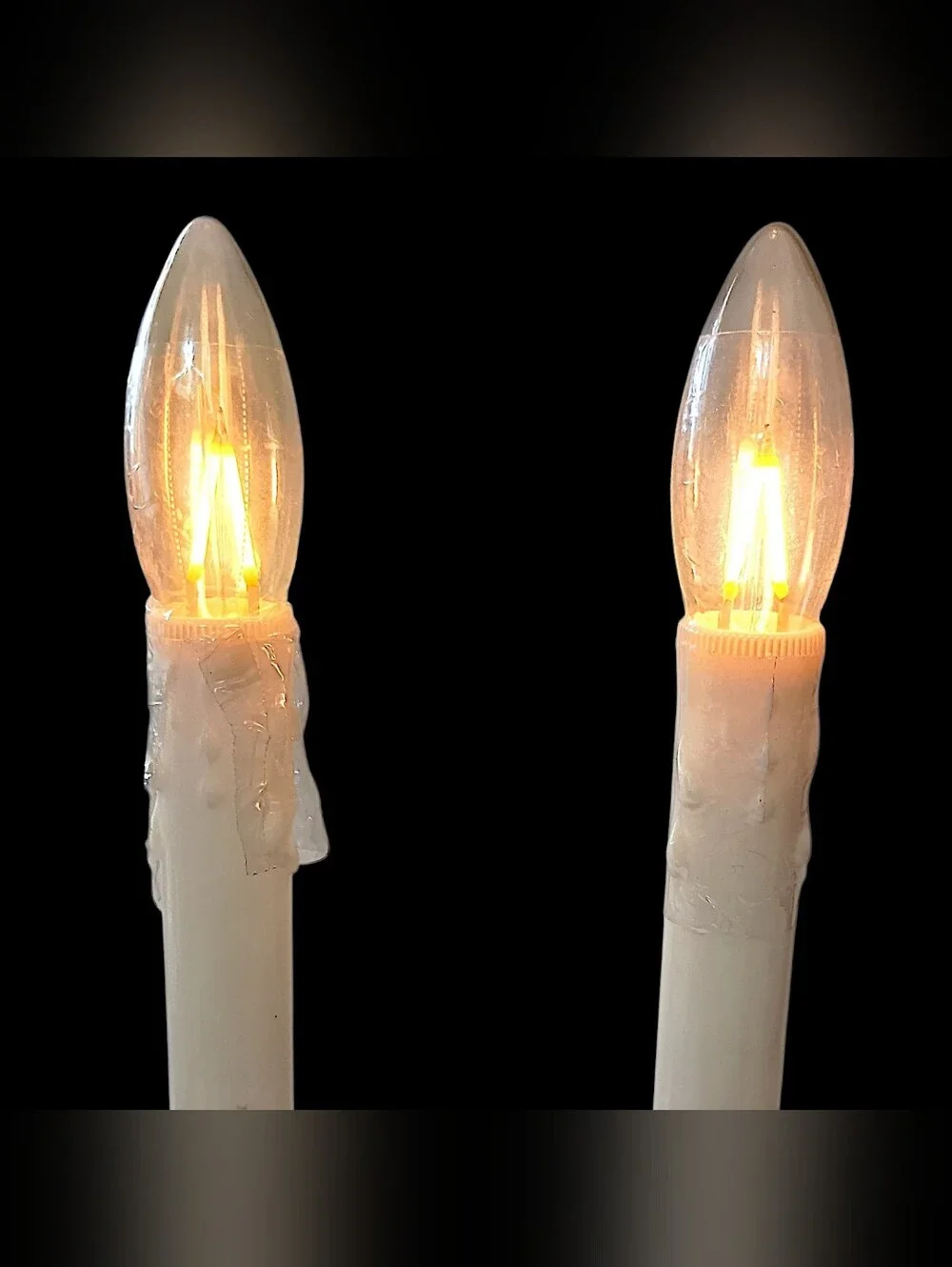2 Vintage Bethlehem Lights Candles Battery Operated Taper Timer Silver Tone